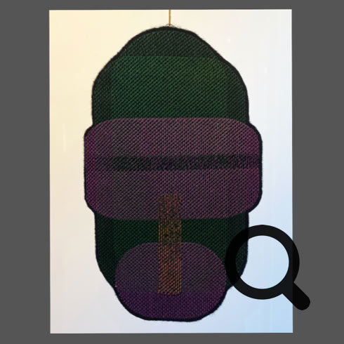 Wandschmuck   Gesicht auf Filz gestickt