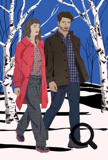 Illustration Schneespazieren