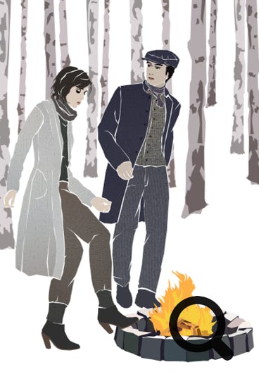 Illustration Birkenwald